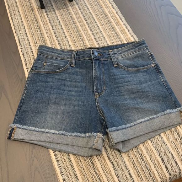 justblack Pants - Justblack Cuffed Denim Shorts